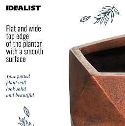 IDEALIST Lite Faceted Effect Bronze Bowl Planter Indoor Plant Pot