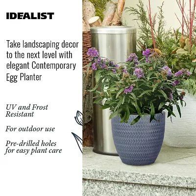 IDEALIST Lite Plaited Style Round Planter Outdoor Plant Pot