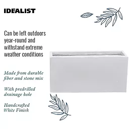 IDEALIST Lite Contemporary Light Concrete High Trough Planter