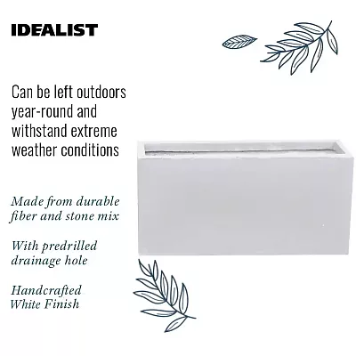 IDEALIST Lite Contemporary Light Concrete High Trough Planter