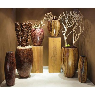 Banana Round Tall Polystone Indoor Planter