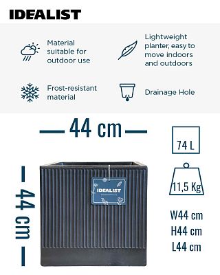 IDEALIST Lite Ribbed Square Outdoor Planter