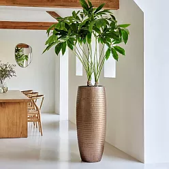 Opus Partner Round Tall Hammered Gold D35 H75 cm Planter (+ liner)