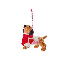 Christmas Tree Hanging Decoration Wool Sausage Dog