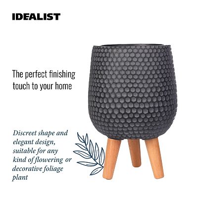 IDEALIST Lite Honeycomb Style Egg Planter on Legs, Round Pot Plant Stand Indoor