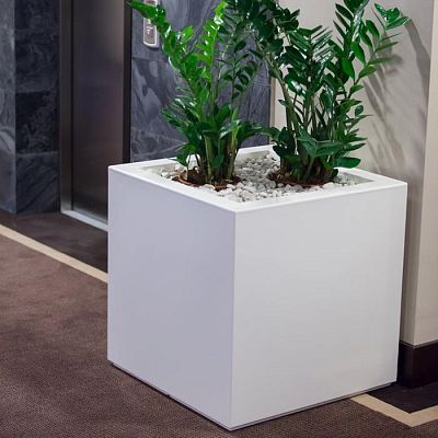 PURE Cube Outdoor Fiberglass Planter