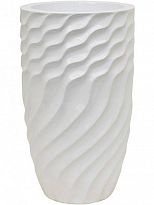 Luxe Lite Glossy Breaker Tall White Large D36 H60 cm Indoor Planter, 6...