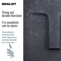 IDEALIST Lite Textured Concrete Effect Oval Indoor Face Pot