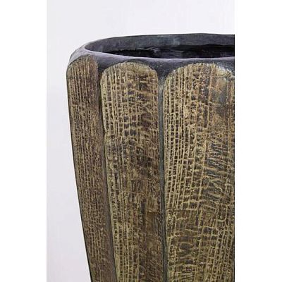 Firewood Round Tall Polystone Indoor Planter