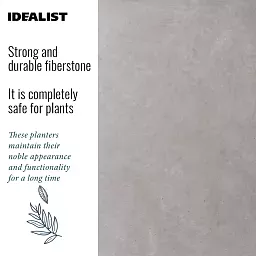 IDEALIST Lite Contemporary Light Concrete High Trough Planter Set