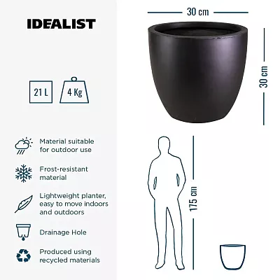 IDEALIST Lite Contemporary Light Concrete Egg Planter