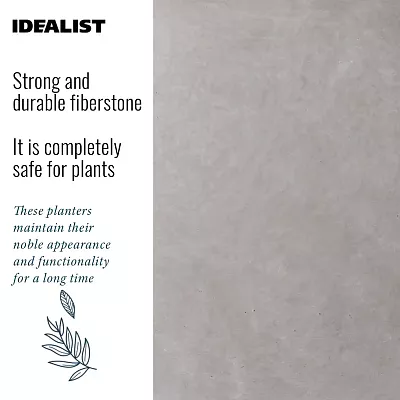 IDEALIST Lite Contemporary Light Concrete High Trough Planter Set
