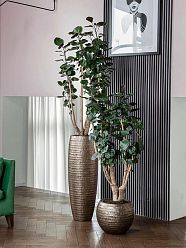 Opus Polystone Globe Planter + Liner | Hammered Finish Indoor Plant Pot Opus Polystone Globe Planter + Liner | Hammered Finish Indoor Plant Pot