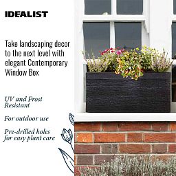IDEALIST Lite Ribbed Light Concrete Trough Planter