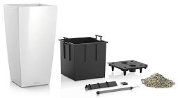 LECHUZA CUBICO Square Tall Poly Resin Self-watering Planter