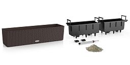 LECHUZA BALCONERA Cottage Trough Poly Resin Self-watering Planter Set