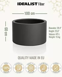 RING Round Outdoor Fiberglass Planter