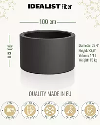 RING Round Outdoor Fiberglass Planter