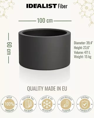 RING Round Outdoor Fiberglass Planter