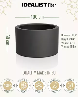 RING Round Outdoor Fiberglass Planter