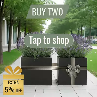 IDEALIST Lite Square Box Contemporary Light Concrete Planter