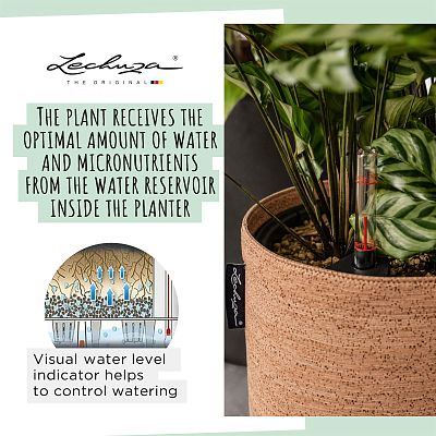 LECHUZA TRENDCOVER Round Self-watering Planter