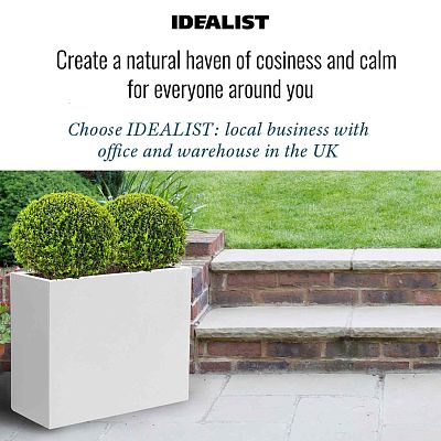 IDEALIST Lite Contemporary Light Concrete Trough Planter