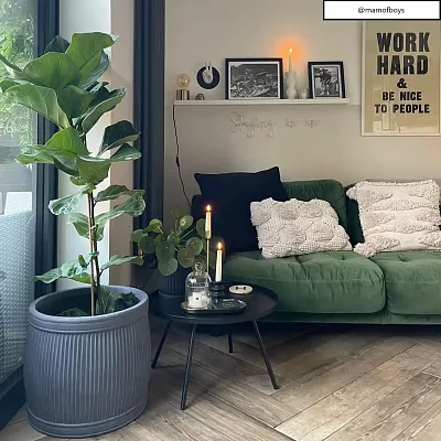 IDEALIST Lite Vertical Ribbed Vintage Style Barrel Round Planter