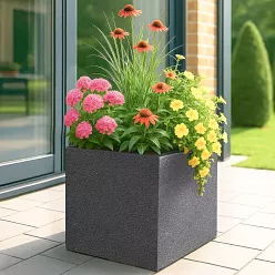 IDEALIST Lite Textured Concrete Effect Square Outdoor Planter