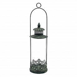 Cylinder Hanging Metal Ornament Garden Dark Silver Lantern 