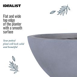 IDEALIST Lite Dish Style Smooth Bowl Outdoor Planter