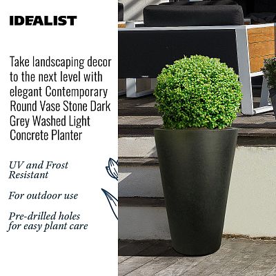 IDEALIST Lite Contemporary Round Light Concrete Planter