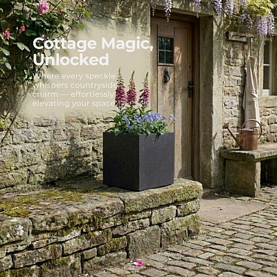 IDEALIST Lite Square Box Contemporary Marble Light Concrete Planter