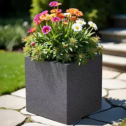 IDEALIST Lite Textured Concrete Effect Square Outdoor Planter
