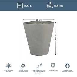 IDEALIST Lite Round Contemporary Light Concrete Planter
