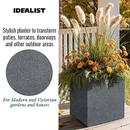 IDEALIST Lite Textured Concrete Effect Square Outdoor Planter