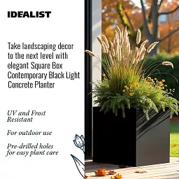 IDEALIST Lite Square Box Contemporary Light Concrete Planter