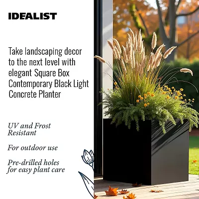 IDEALIST Lite Square Box Contemporary Light Concrete Planter