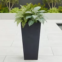 IDEALIST Lite Contemporary Faux Lead Dark Grey Light Concrete Garden T...