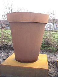 Celso Round Corten Steel Outdoor Planter