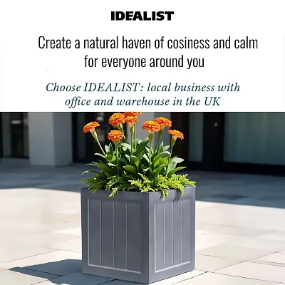 IDEALIST Regency Light Stone Square Garden Planter