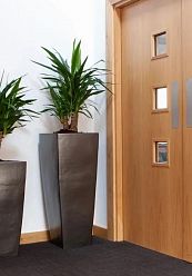 Contemporary Square Tall Ceramic Planter