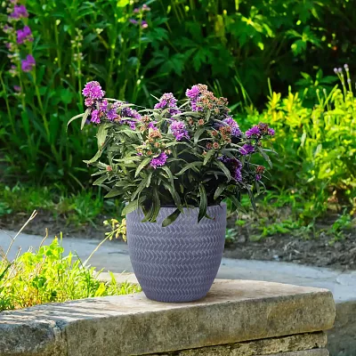 IDEALIST Lite Plaited Style Round Planter Outdoor Plant Pot