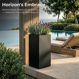 IDEALIST Lite Tall Square Contemporary Light Concrete Planter