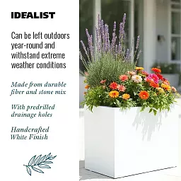 IDEALIST Lite Contemporary Light Concrete Trough Planter