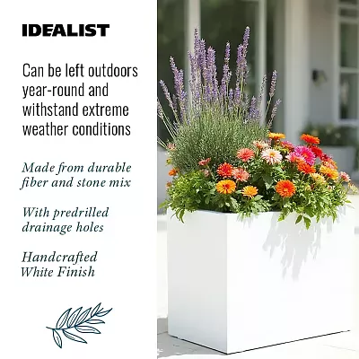 IDEALIST Lite Contemporary Light Concrete Trough Planter