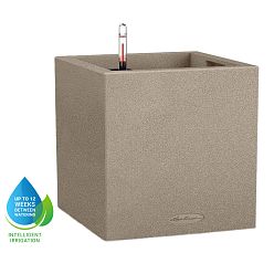 LECHUZA CANTO Stone Low Square Poly Resin Self-watering Planter