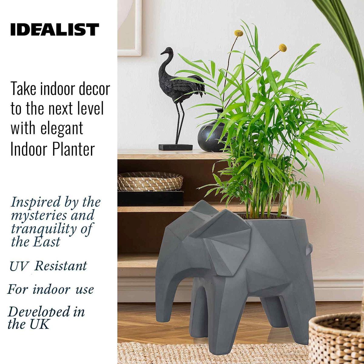 IDEALIST Lite Geometry Style Elephant Oval Plant Pot Indoor