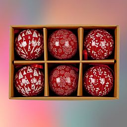 Christmas Tree Baubles Skandi Decoupage Balls
