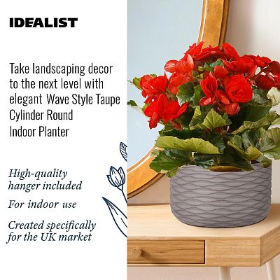 IDEALIST Lite Wave Style Table and Hanging Cylinder Round Plant Pot Dual Use Indoor Planter